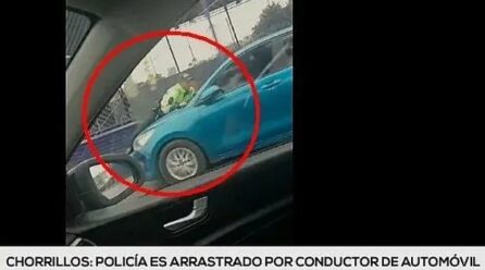 CONDUCTOR ARRASTRÓ A POLICÍA SOBRE EL CAPÓ DE SU AUTO POR VARIAS CUADRAS PARA EVITAR INTERVENCIÓN